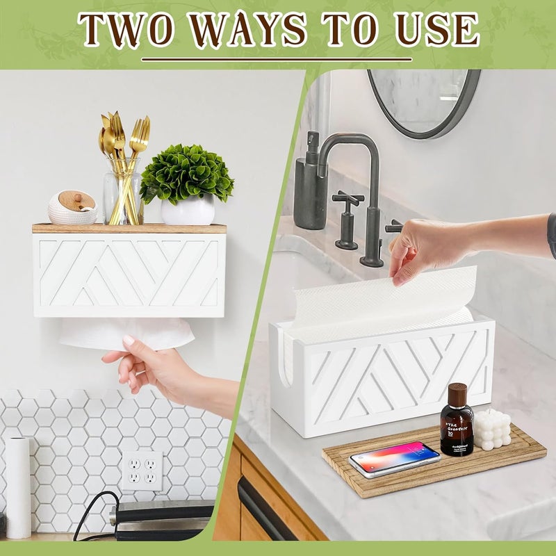 Jorkol Paper Towel Dispenser Wall Mount, Paper Towel Holder Wall Mounted with Lid, Solid Wood Commercial C-Fold, Z-Fold, Trifold Hand Paper Towel Holder Dispenser Hand Towel Holder for Bathroom Kitchen Decor - Image 4